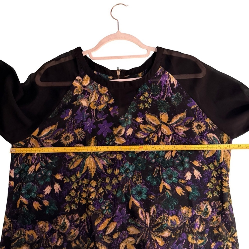 Lost & Found Floral Blouse with Sheer Sleeves Size L Boho Festival Y2K Night Out - Picture 7 of 13